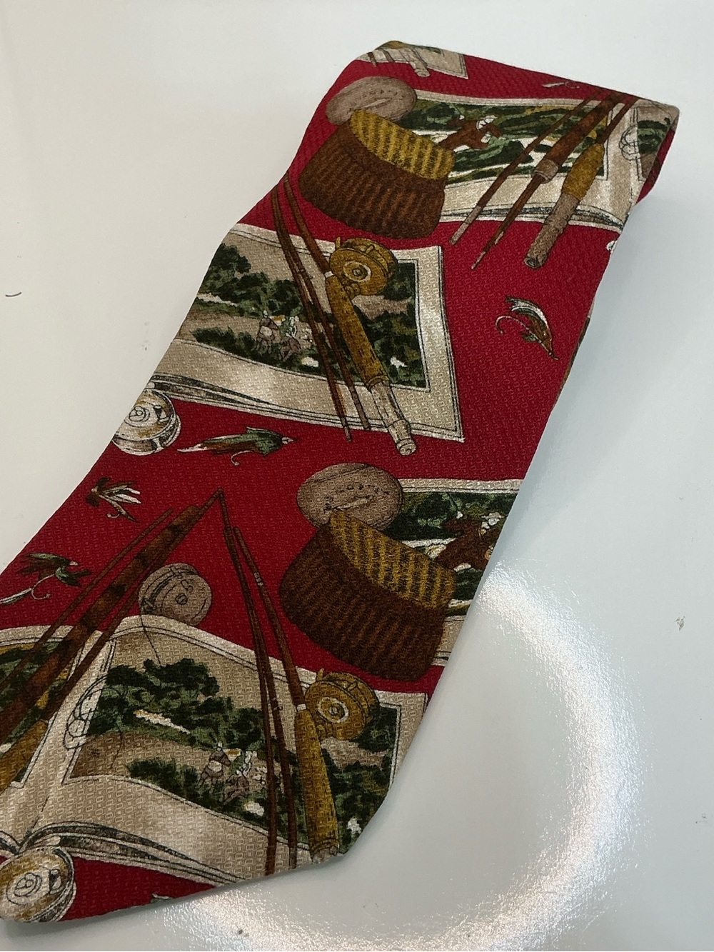 Flying Scotsman Fly Fishing Tie Red Silk Woven in Italy Made USA Trout Reels